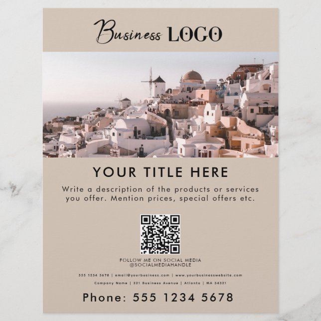 Foto und QR-Code für Unternehmenswerbung Flyer (Vorne)