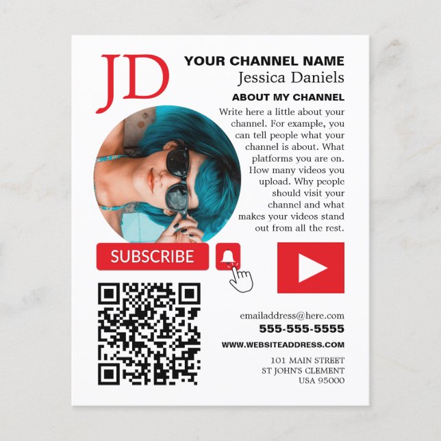 Foto und QR Code, Youtube - Vlogger Flyer (Vorne)