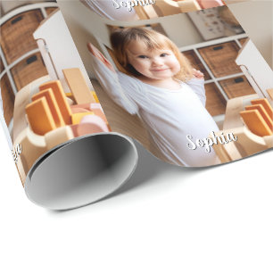 Foto und Skriptname Ihres Kindes Geschenkpapier