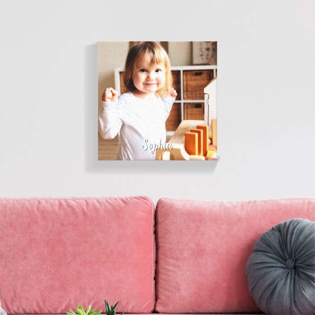 Foto und Skriptname Ihres Kindes Leinwanddruck (Insitu (Wohnzimmer))