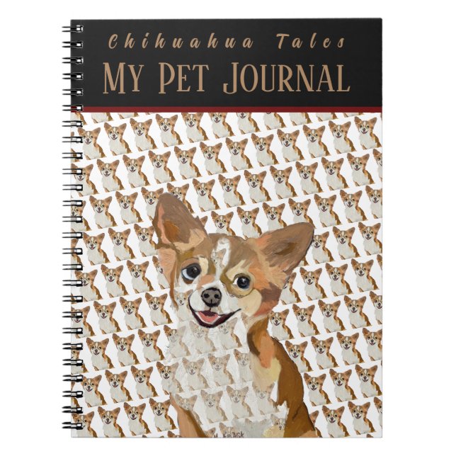 Foto und Text Chihuahuas Pet Journal personalisier Notizblock (Vorderseite)