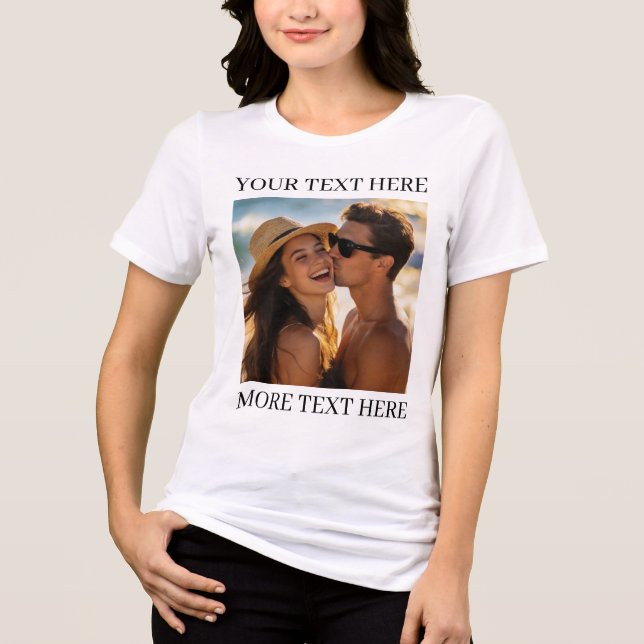 Foto und Text Tri-Blend Shirt (Vorderseite)