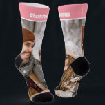 Foto und Textvorlage für personalisierte Neuerunge Socken<br><div class="desc">Personalisiert Spaß Neuheit Foto und Text Template Paar Socken aus Ricaso. Fügen Sie Ihr eigenes Bild,  Ihre eigenen Kunstwerke etc.,  fügen Sie Text,  ideal für den Namen des Empfängers. Eine perfekte Geschenkidee für einen besonderen Empfänger.</div>