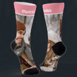 Foto und Textvorlage für personalisierte Neuerunge Socken<br><div class="desc">Personalisiert Spaß Neuheit Foto und Text Template Paar Socken aus Ricaso. Fügen Sie Ihr eigenes Bild,  Ihre eigenen Kunstwerke etc.,  fügen Sie Text,  ideal für den Namen des Empfängers. Eine perfekte Geschenkidee für einen besonderen Empfänger.</div>