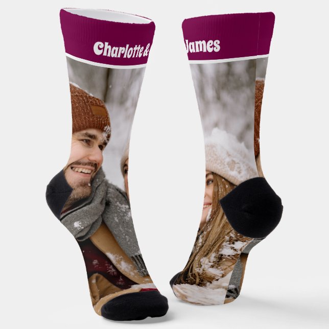 Foto und Textvorlage für personalisierte Neuerunge Socken (Gewinkelt)