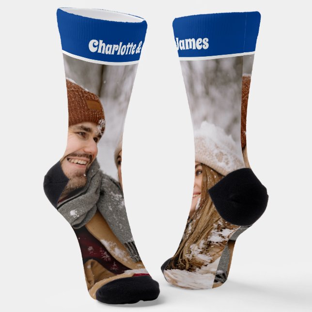 Foto und Textvorlage für personalisierte Neuerunge Socken (Gewinkelt)