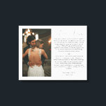 Foto und Vows zum Geburtstag von Hochzeiten Leinwanddruck<br><div class="desc">Modernes und elegantes Design bedruckt individuelles Hochzeitsjubiläum Foto & Vows Canvas Print,  das an Ihren Text angepasst werden kann. Bitte klicken Sie auf den Button "Anpassen" und verwenden Sie unser Design-Tool,  um diese Vorlage zu ändern. Karo im Grafikdesign-Store für andere Produkte,  die diesem Design entsprechen!</div>