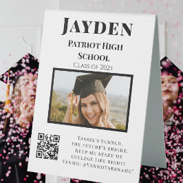 Foto Uni Fonds QR Code Graduation Party Catchy Tischaufsteller