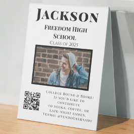 Foto Uni Fonds QR Code Graduation Party Funny Tischaufsteller