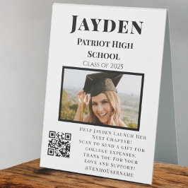 Foto Uni Fund QR Code Graduation Party Tischaufsteller