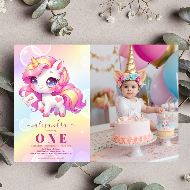 Foto Unicorn Geburtstag Einladung 1. (Von Creator hochgeladen)