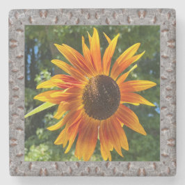 Foto Untersetzer aus Marmor mit orangefarbenen Son