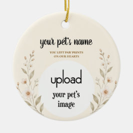 Foto-Upload Haustier-Gedenk-Schmuck – Pfotenabdrüc Keramik Ornament