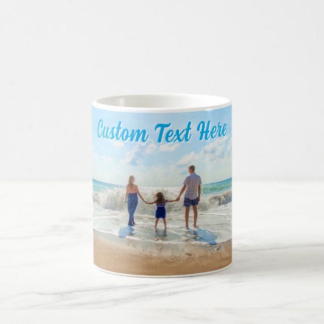 Foto-Upload-Kaffeetasse mit personalisiertem Text Kaffeetasse (Mittel)