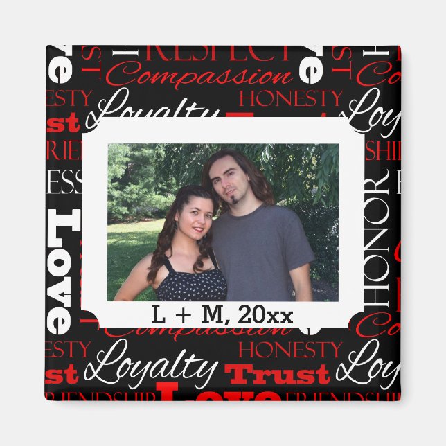 Foto Valentinstag Word Collage Personalisiert Magnet (Vorne)