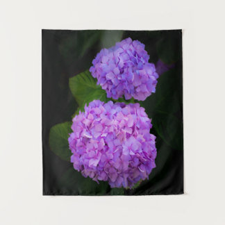 Foto van mooie paarse hortensia op een wandkleed wandteppich