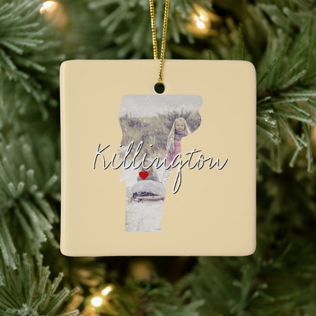 Foto Vermont und Ortsname Keramikornament (Baum)