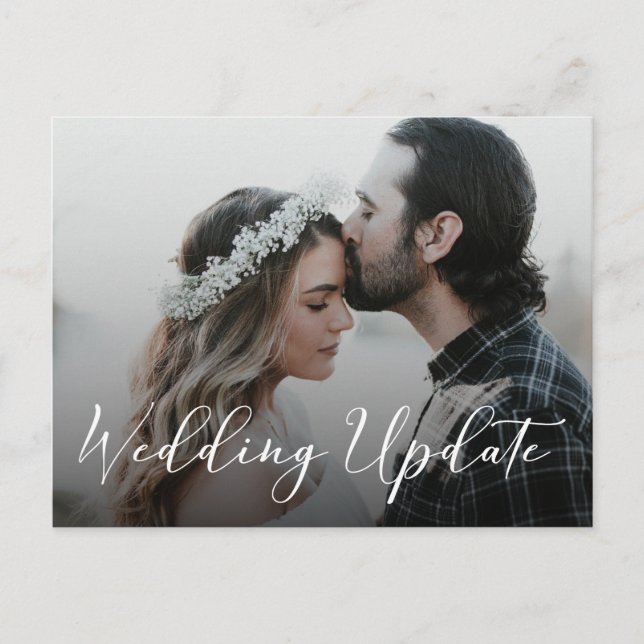 Foto vertagt Hochzeitsankündigung Postkarte (Vorderseite)