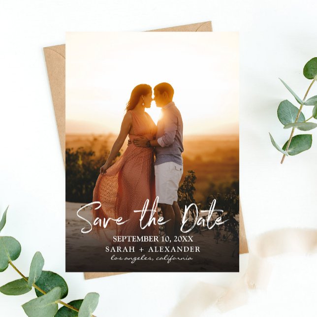 Foto - Vertikales Save the Date und Handschrift 2 Einladung (Von Creator hochgeladen)