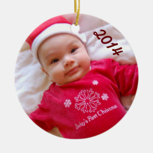 Foto-Verzierung des Babys erste Weihnachts Keramikornament