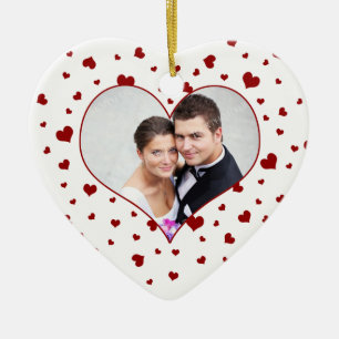 Foto-Verzierung des Valentines des Paares erste Keramik Ornament