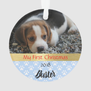 Foto-Verzierung des Welpen erste Weihnachts Ornament