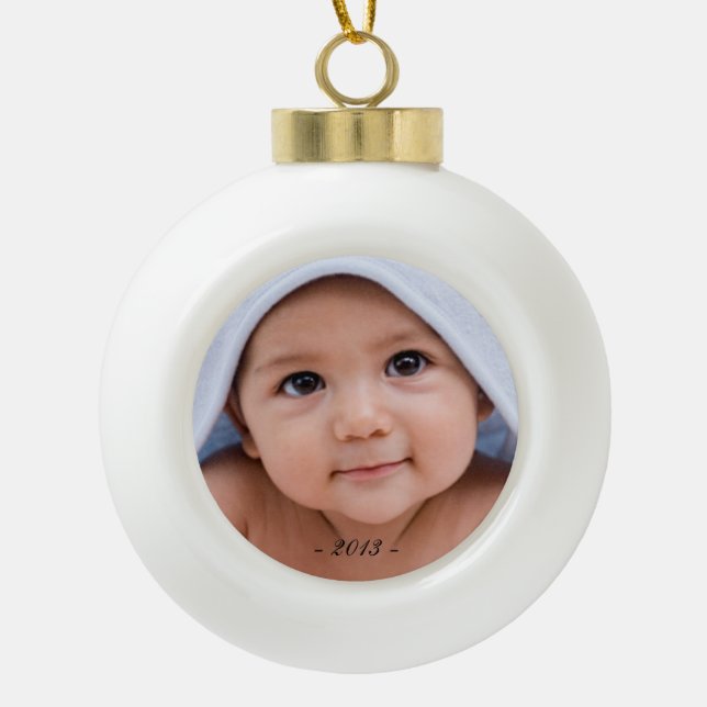 Foto-Verzierung Keramik Kugel-Ornament (Vorderseite)