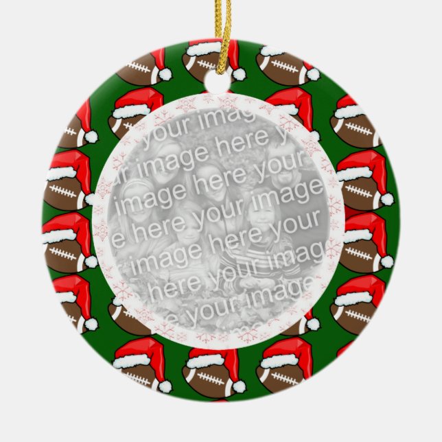 Foto-Verzierung - Weihnachtsfußball Keramik Ornament (Vorne)