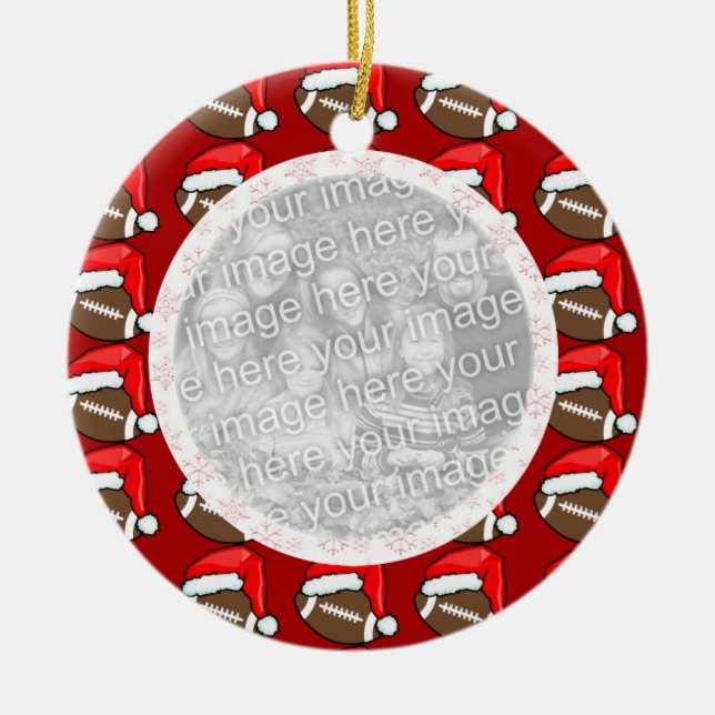 Foto-Verzierung - Weihnachtsfußball Keramikornament (Vorne)