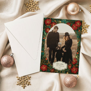 Foto Victorianische Amaryllis-Stechpalme Weihnacht Feiertagskarte