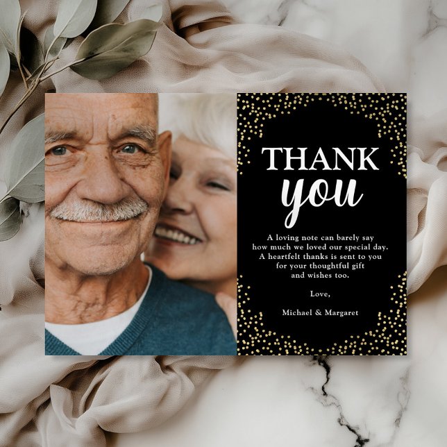 Foto Vielen Dank an Black Gold Dankeskarte (Von Creator hochgeladen)