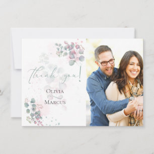 Foto Vielen Dank   Eukalyptus moderner Wasserfarbe Dankeskarte