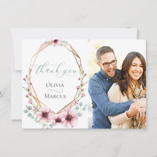 Foto Vielen Dank | Frischer Frühlingsblumen Dankeskarte (Vorderseite)