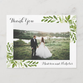 Foto Vielen Dank Postkarten mit rustikalen grünen