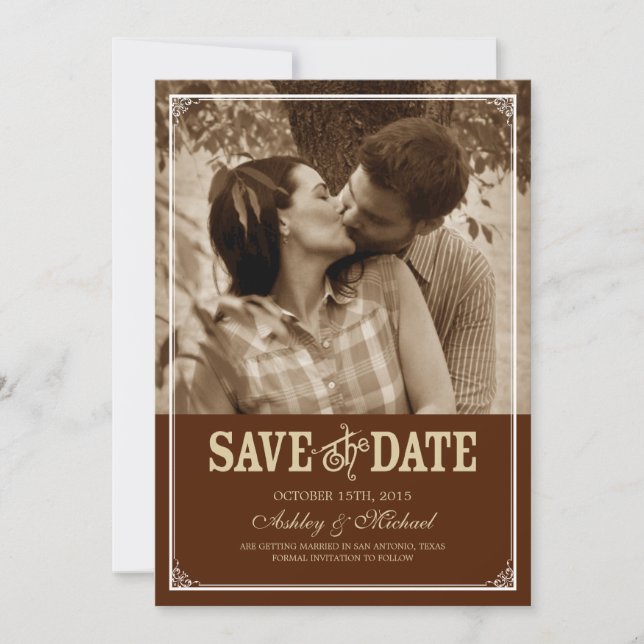 Foto Vintag Western Save the Date (Vorderseite)