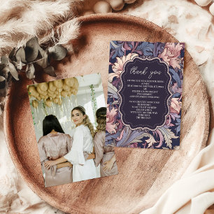 Foto Vintag William Morris Lavender Bridal Dankeskarte