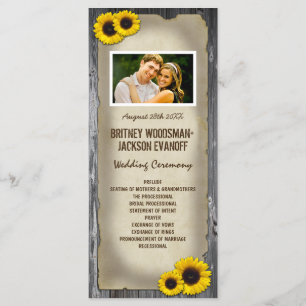 Foto Vintage Brauerei Sonnenblumen Hochzeitsprogra Programm