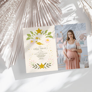 Foto Vintage Himmelsbotanik-Baby-Party Einladung