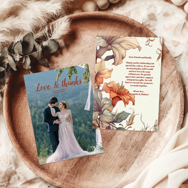 Foto Vintager Blumenstrauß Jugendstil Hochzeit Dankeskarte (Von Creator hochgeladen)