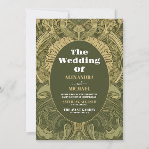 Foto Vintager Blumenstrauß Jugendstil Hochzeit Einladung