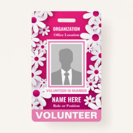 Foto Volunteer fröhliches Happy White Daisies Pink Ausweis