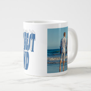 Foto vom Ehemann mit blauem Text auf dem Meer Jumbo-Tasse