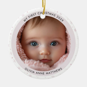 Foto vom ersten Weihnachts-Schneeflöckchen für Bab Keramik Ornament