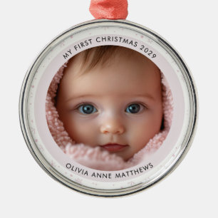 Foto vom ersten Weihnachts-Schneeflöckchen für Bab Ornament Aus Metall