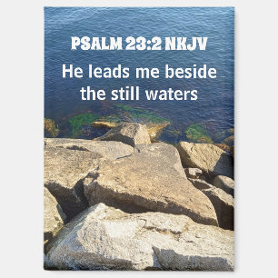 Foto vom Meer neben den stillen Wassern Bibelvers Magnet