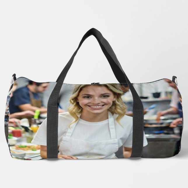 Foto vom Speckkochen anpassen Duffle Bag (Vorderseite)