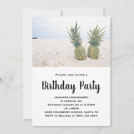 Foto von 2 Ananas am Strand Geburtstag Einladung