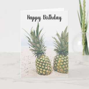 Foto von 2 Ananas am Strand Karte