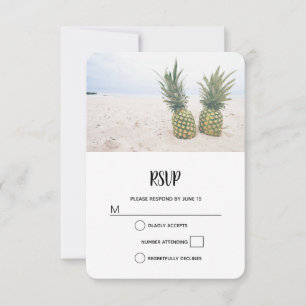 Foto von 2 Ananas am Strand RSVP Karte