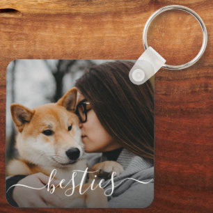 Foto von Besties Mama und Hund Schlüsselanhänger